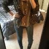Candace's outfit  get this look by pairing a tan/brown top with a leopard blazer and a pair of pumps